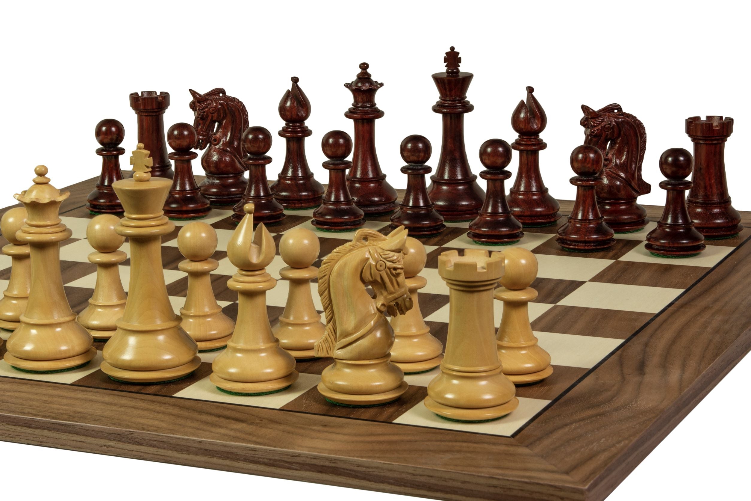 Exclusive wooden chessboard 55 mm square (with black stripe) walnut/maple - Exclusive wooden chessboard 55 mm square (with black stripe) walnut/maple