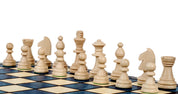 Jeu d'échecs MAGNETIQUE Bleu pliant en bois de charme de petite taille (27 x 27cm) - Ensemble Complet
