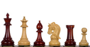 Pièces d'échecs Corinthian Redwood en bois de padouk et buis - Taille 4,25''
