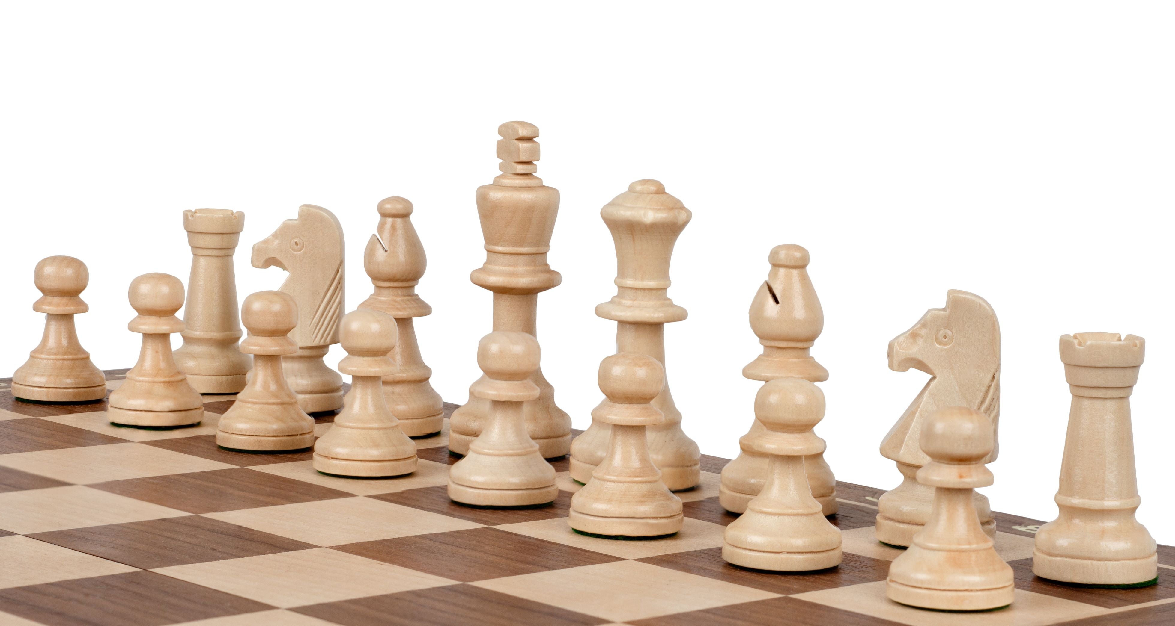 18" Walnut/Maple intarsy chess SET with NOTATION - 18" Walnut/Maple intarsy chess SET with NOTATION