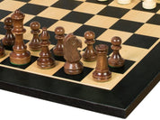 Juego de ajedrez de torneo nº 4 - tablero de 40 mm + piezas Sunrise Staunton de 78 mm