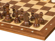 Juego de ajedrez de torneo nº 4 - tablero de 40 mm + piezas Sunrise Staunton de 78 mm