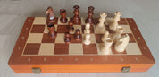 Magnetisches Holzschachspiel + Holzdamespiel (38 x 38 cm)