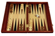 Jeu de Backgammon en bois teinté - de grande taille (48x28cm) - L'ensemble complet