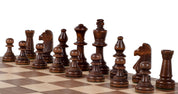 18" Walnut/Maple intarsy chess SET with NOTATION