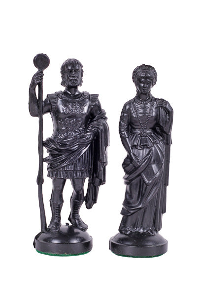 Figure di scacchi stilizzati dell'Impero Romano, nero e oro (re 98 mm) - Figure di scacchi stilizzati dell'Impero Romano, nero e oro (re 98 mm)