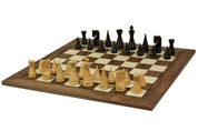 Exclusive wooden chessboard 55 mm square (with black stripe) walnut/maple