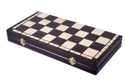 Jeu d'échecs INDIEN en bois de cerisier sauvage, de taille moyenne (47,0 x 46,5cm) - Ensemble Complet