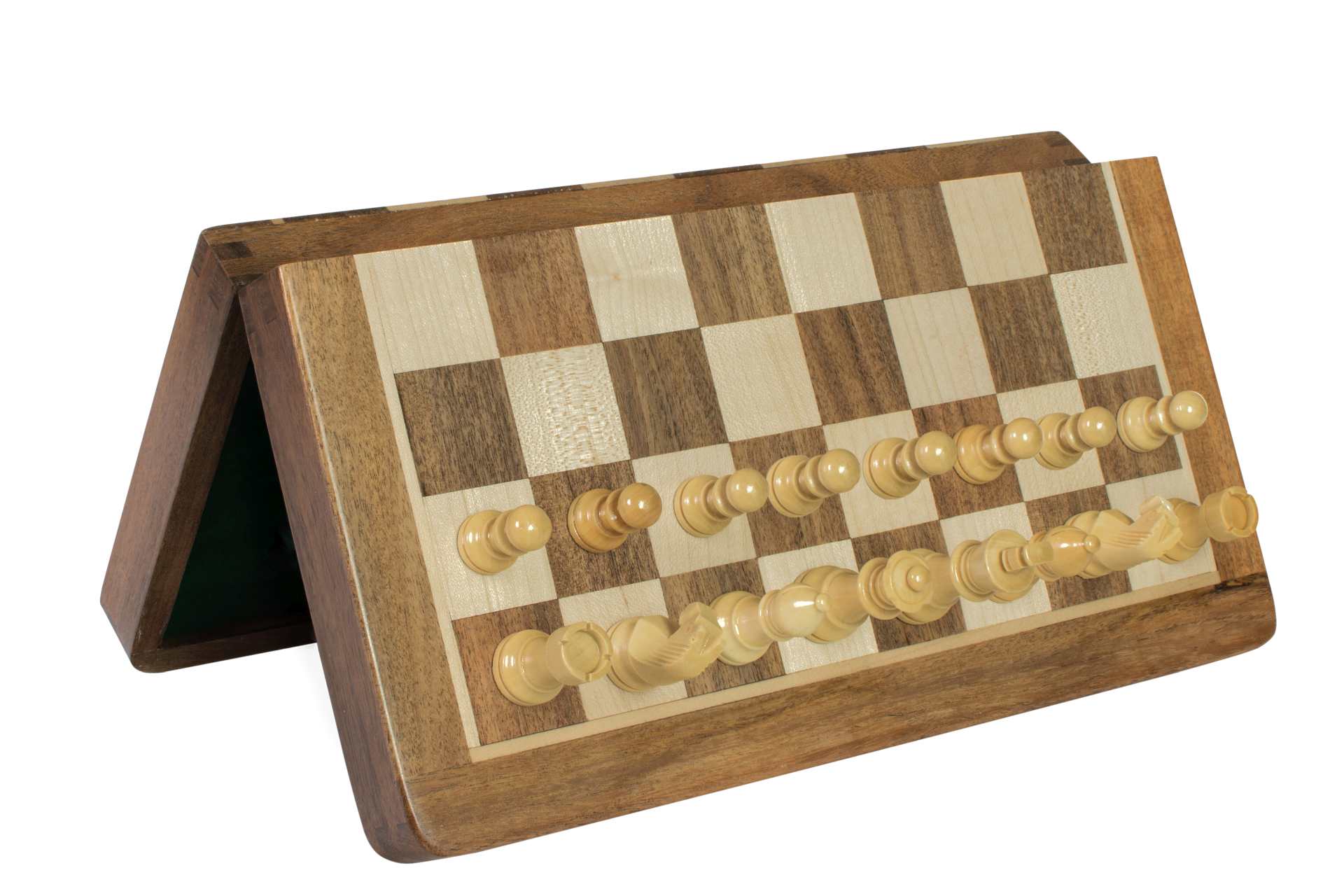 Jeu d'échecs Magnétique Pliant en bois d'acacia et buis de petite taille (30x30cm) - Jeu d'échecs Magnétique Pliant en bois d'acacia et buis de petite taille (30x30cm)