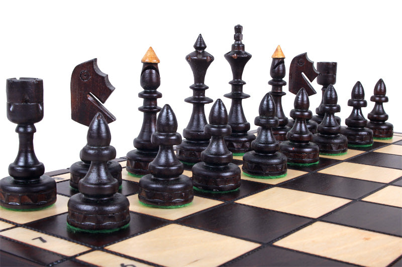 Jeu d'échecs INDIEN en bois de cerisier sauvage, de taille moyenne (47,0 x 46,5cm) - Ensemble Complet - Jeu d'échecs INDIEN en bois de cerisier sauvage, de taille moyenne (47,0 x 46,5cm) - Ensemble Complet