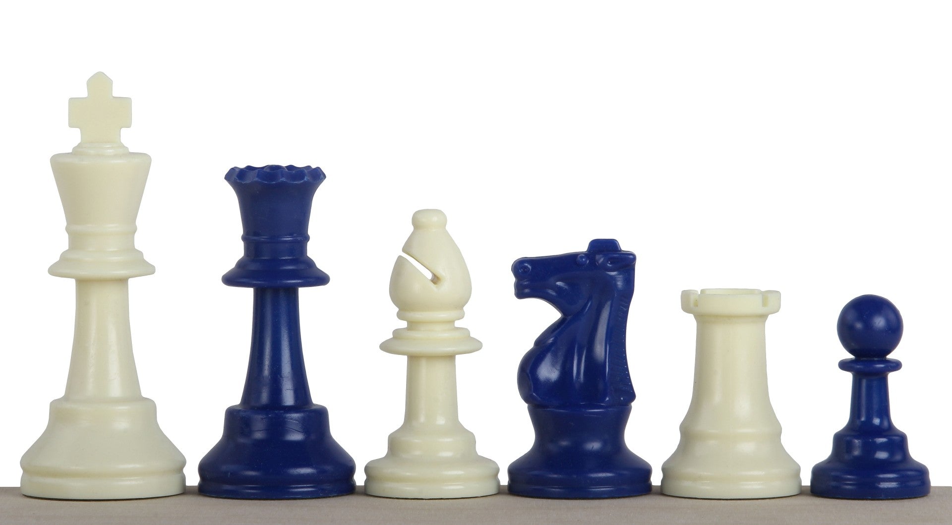 Pièces d'échecs bleues en plastique feutrées de taille 6 - Pièces d'échecs bleues en plastique feutrées de taille 6