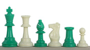 Pièces d'échecs vertes en plastique feutrées de taille 6