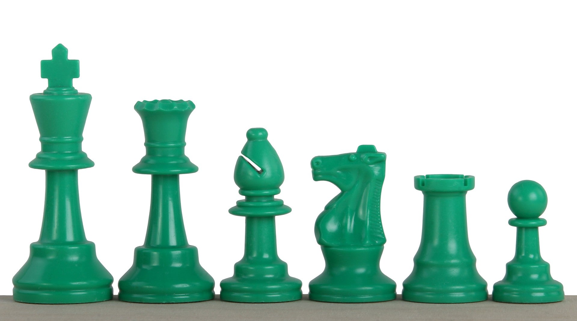 Pièces d'échecs vertes en plastique feutrées de taille 6 - Pièces d'échecs vertes en plastique feutrées de taille 6