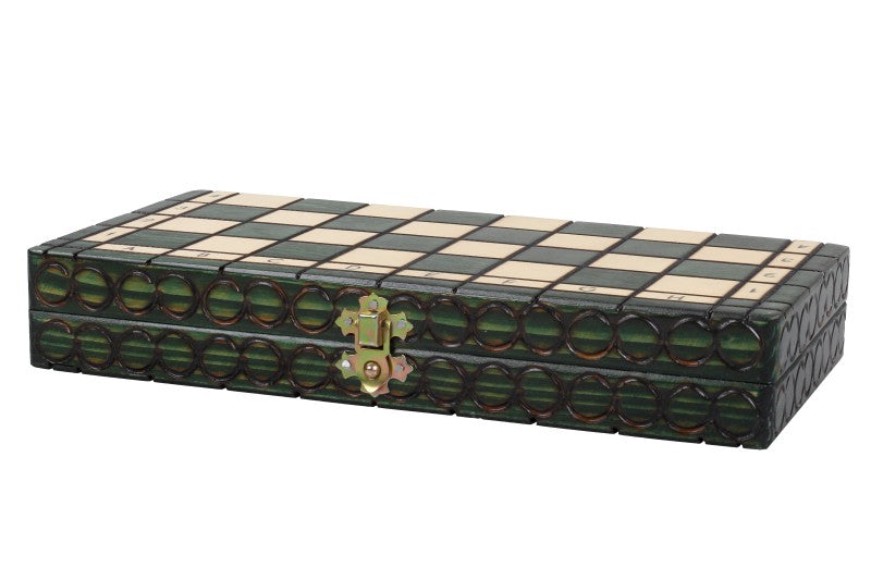 Jeu d'Echecs ROYAL Green en bois de charme, de petite taille (29 x 29cm) - Ensemble Complet - Jeu d'Echecs ROYAL Green en bois de charme, de petite taille (29 x 29cm) - Ensemble Complet