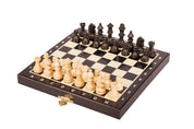 Magnetisches Holzschach Mini 20 cm - Reiseschach schwarz