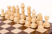 Jeu d'échecs MAGNETIQUE MINI en bois de charme, pliant, de petite taille (20 x 20cm) - Ensemble Complet
