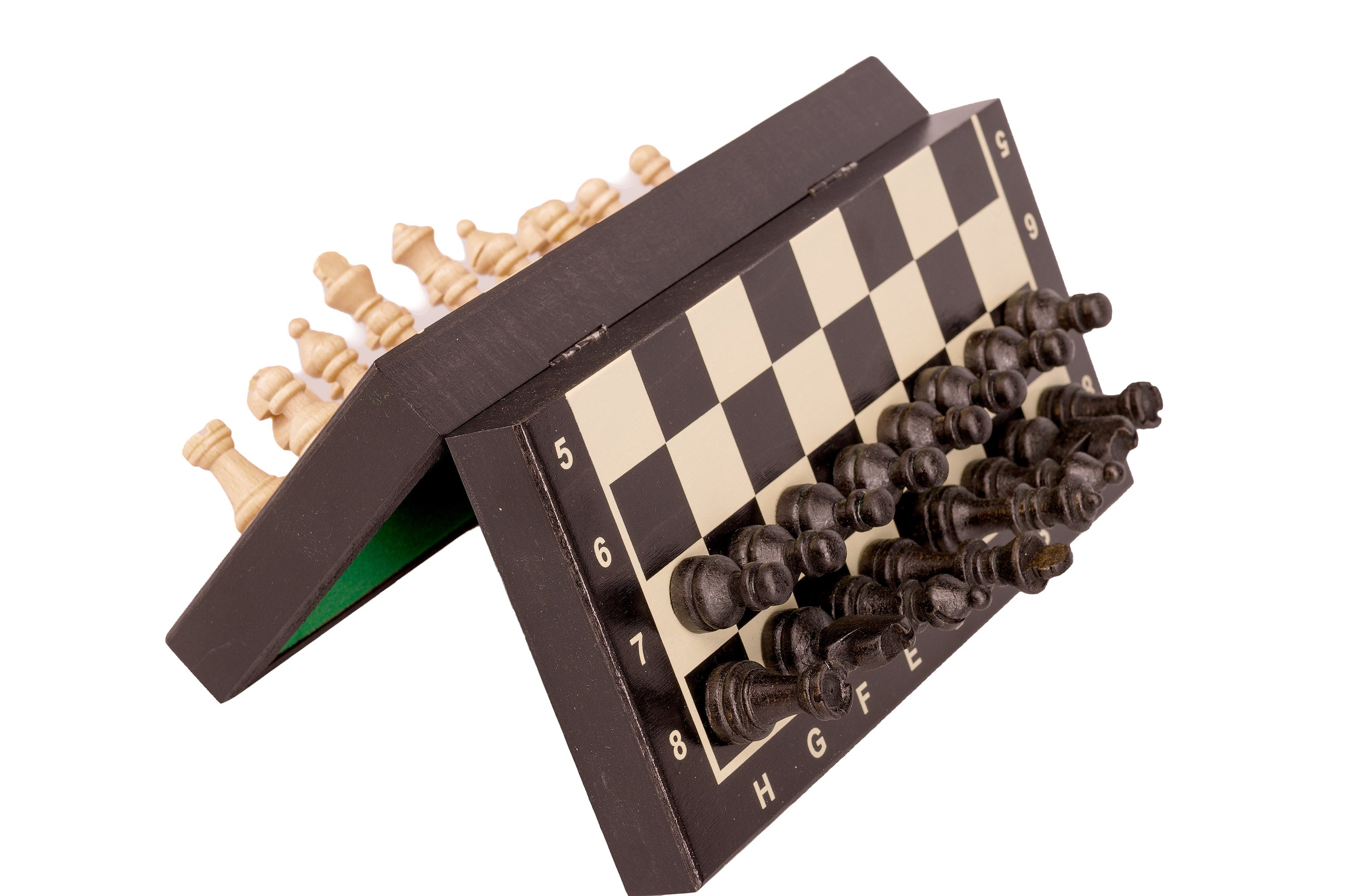 Magnetisches Holzschach Mini 20 cm - Reiseschach schwarz - Magnetisches Holzschach Mini 20 cm - Reiseschach schwarz