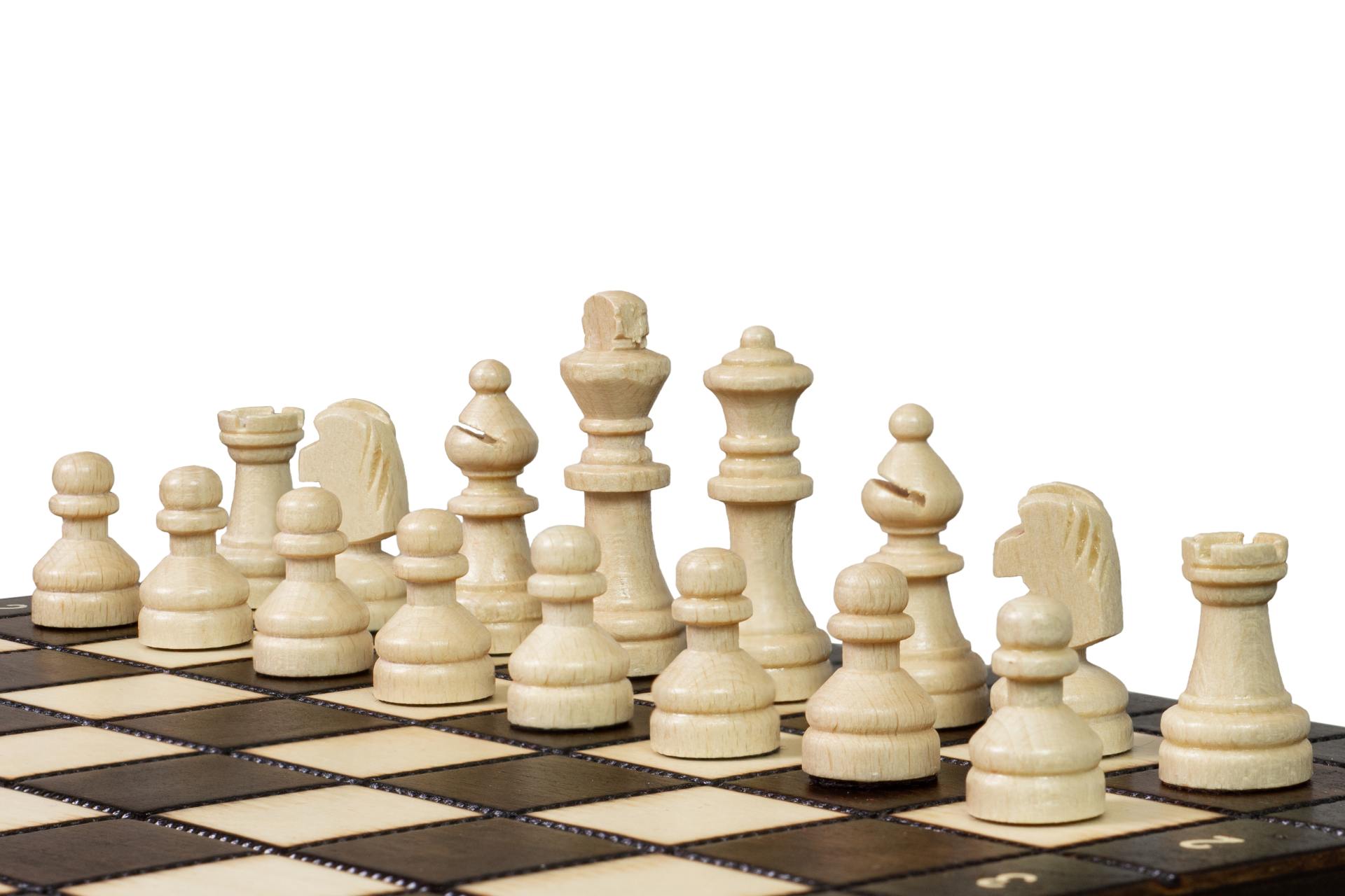 Jeu d'échecs Scolaire MAGNETIQUE en bois de charme, pliant, de petite taille (27 x 27cm) - Ensemble Complet - Jeu d'échecs Scolaire MAGNETIQUE en bois de charme, pliant, de petite taille (27 x 27cm) - Ensemble Complet