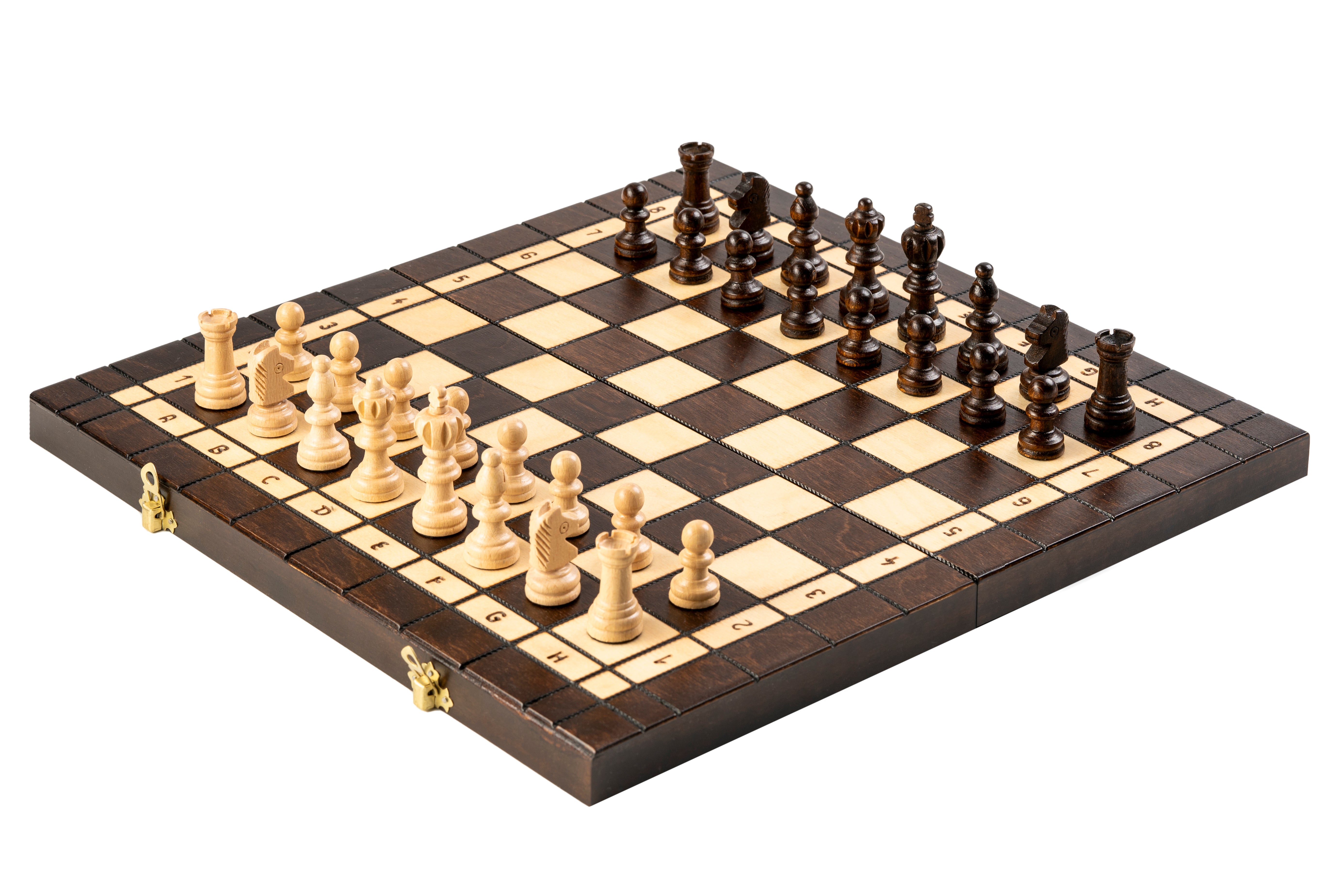 Jeu d'Echecs + Dames + Backgammon en bois de charme, de grande taille (40 x 40cm) - Ensemble comprenant trois jeux pour deux joueurs - Jeu d'Echecs + Dames + Backgammon en bois de charme, de grande taille (40 x 40cm) - Ensemble comprenant trois jeux pour deux joueurs