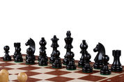 Jeu d'échecs de tournoi avec les pièces German Knight Ebonized en bois teinté de taille 6 (54x54cm) - L'ensemble complet