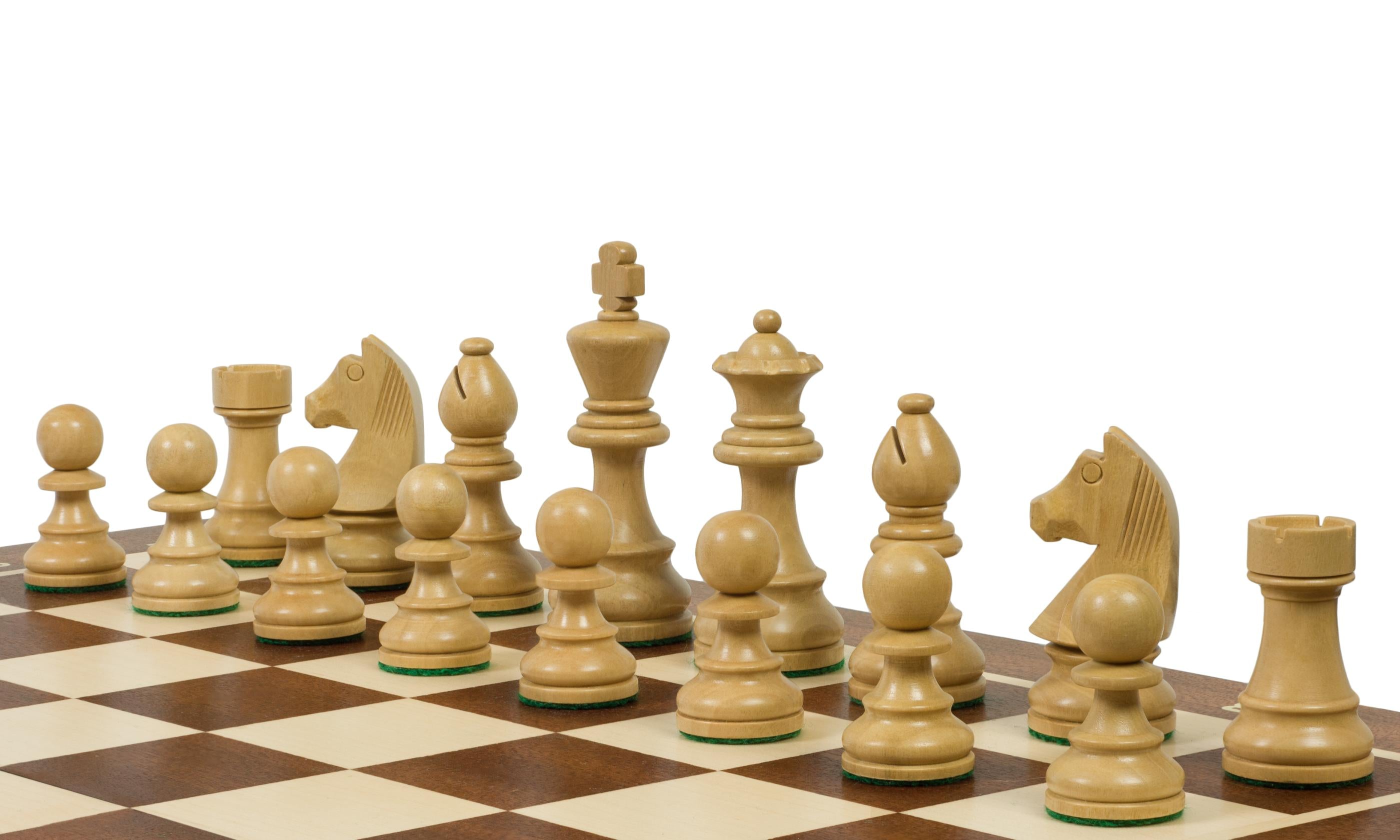 Jeu d'échecs de tournoi avec les pièces German Knight Acacia de taille 6 (54x54cm) - L'ensemble complet - Jeu d'échecs de tournoi avec les pièces German Knight Acacia de taille 6 (54x54cm) - L'ensemble complet
