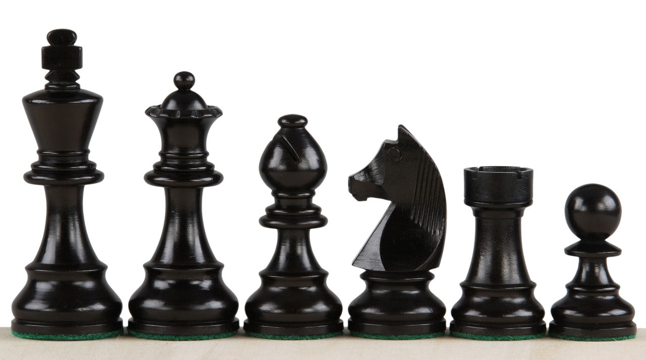 Tournament chess set No. 5 - 50mm board + German Knight 3.5" pieces - Tournament chess set No. 5 - 50mm board + German Knight 3.5" pieces