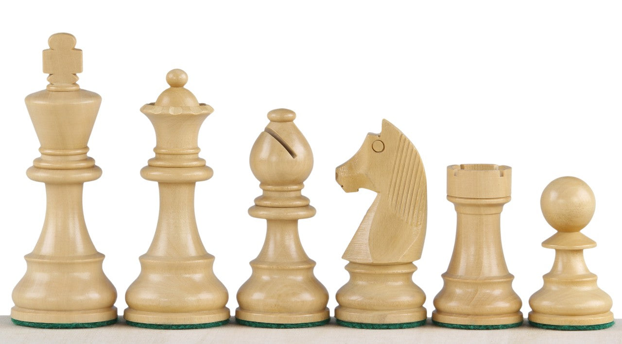 Échiquier en marqueterie de bois de padouk et sycomore  + Pièces d'échecs Timeless Ebonized - Ensemble de taille 5 - Échiquier en marqueterie de bois de padouk et sycomore  + Pièces d'échecs Timeless Ebonized - Ensemble de taille 5