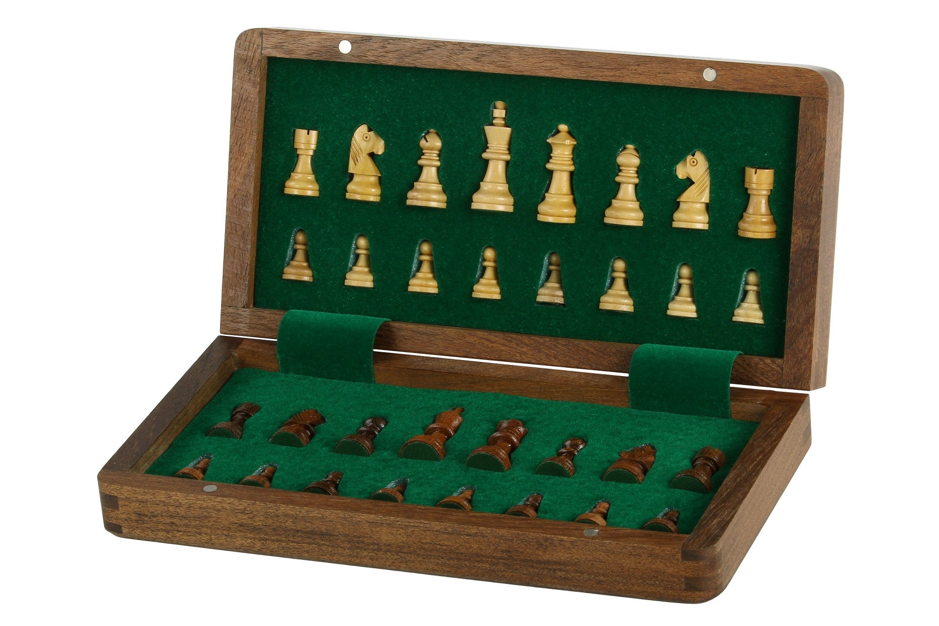 MAGNETISCHES Schachspiel mit eingelegtem Schachbrett, 25 cm - MAGNETISCHES Schachspiel mit eingelegtem Schachbrett, 25 cm