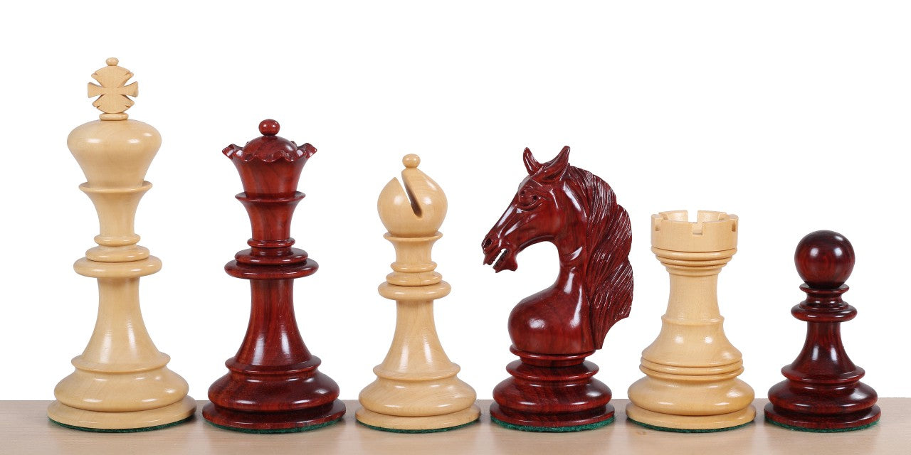 Pièces d'échecs Unicorn en bois de padouk et buis - Taille 4,25'' - Pièces d'échecs Unicorn en bois de padouk et buis - Taille 4,25''