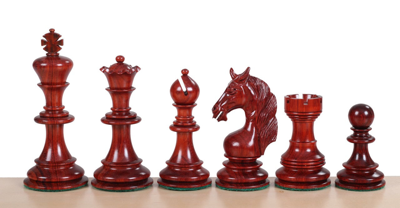 Pièces d'échecs Unicorn en bois de padouk et buis - Taille 4,25'' - Pièces d'échecs Unicorn en bois de padouk et buis - Taille 4,25''