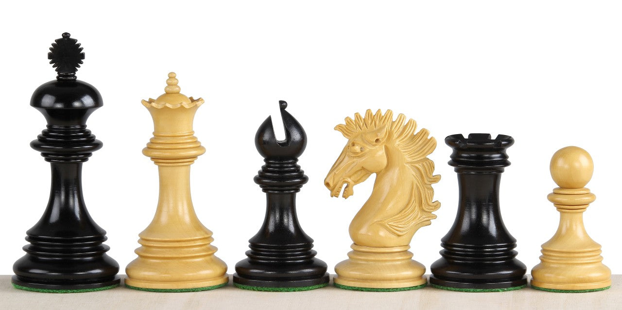Pièces d'échecs Sunrise en bois d'ébène et de buis - Taille 4,25'' - 0b8b67bd33f82b80af0e508ada7b8e79