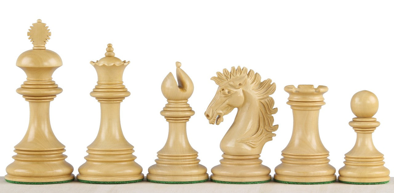 Pièces d'échecs Sunrise en bois de padouk et de buis - Taille 4,00'' - Pièces d'échecs Sunrise en bois de padouk et de buis - Taille 4,00''