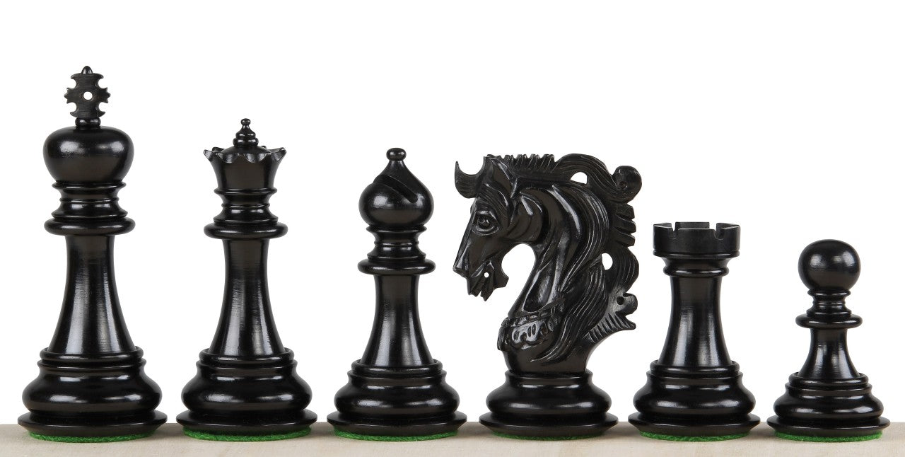 Pièces d'échecs Elvis Ebony en bois d'ébène et de buis - Taille 4,25'' - Pièces d'échecs Elvis Ebony en bois d'ébène et de buis - Taille 4,25''