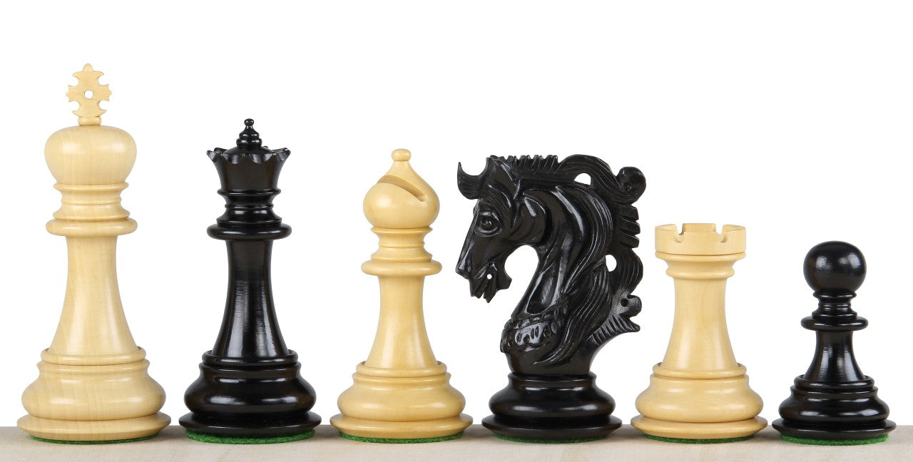 Pièces d'échecs Elvis Ebony en bois d'ébène et de buis - Taille 4,25'' - Pièces d'échecs Elvis Ebony en bois d'ébène et de buis - Taille 4,25''