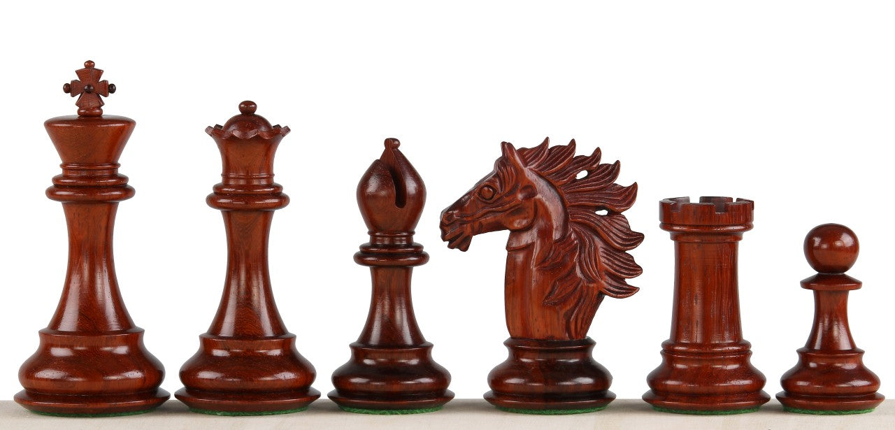 Pièces d'échecs Baggio Redwood en bois de padouk et de buis - Taille 4,00'' - Pièces d'échecs Baggio Redwood en bois de padouk et de buis - Taille 4,00''