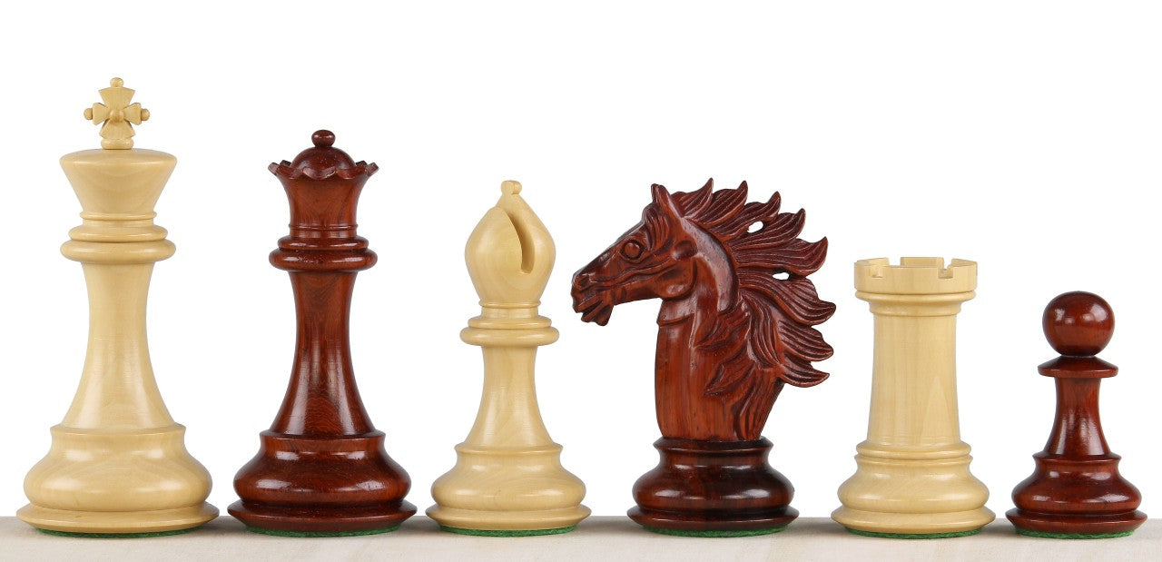 Pièces d'échecs Baggio Redwood en bois de padouk et de buis - Taille 4,00'' - Pièces d'échecs Baggio Redwood en bois de padouk et de buis - Taille 4,00''