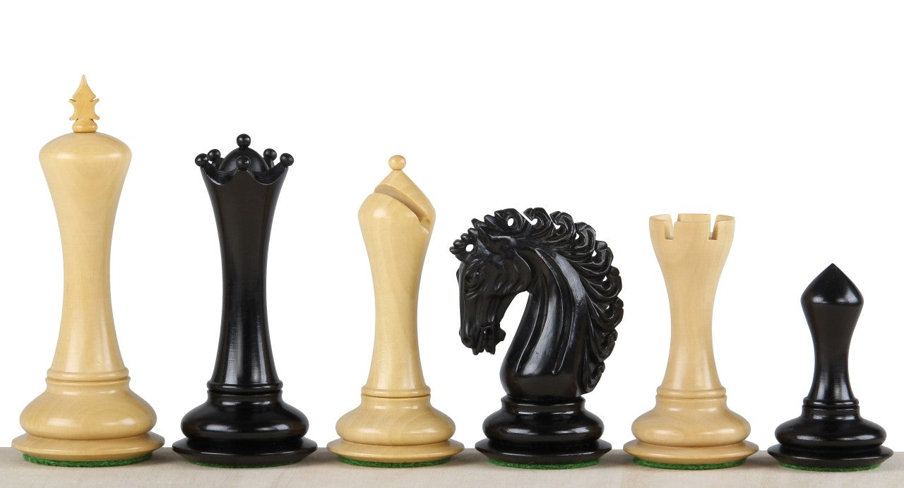 Pièces d'échecs Empire Ebony en bois d'ébène et buis - Taille 4,25'' - Pièces d'échecs Empire Ebony en bois d'ébène et buis - Taille 4,25''