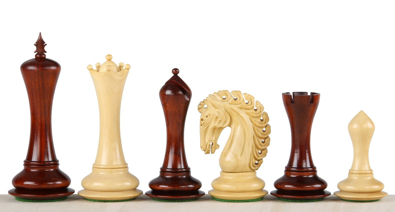 Pièces d'échecs Empire Redwood en bois de padouk et buis - Taille 4,25'' - Pièces d'échecs Empire Redwood en bois de padouk et buis - Taille 4,25''