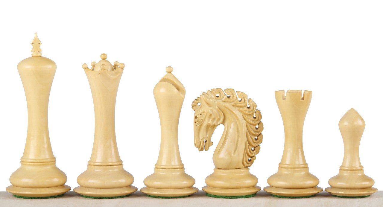 Pièces d'échecs Empire Redwood en bois de padouk et buis - Taille 4,25'' - Pièces d'échecs Empire Redwood en bois de padouk et buis - Taille 4,25''