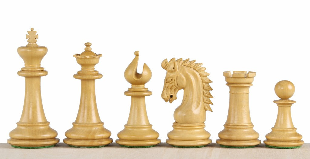 Pièces d'échecs Sheikh Ebonized en bois de buis teinté et naturel - Taille 4,00'' - Pièces d'échecs Sheikh Ebonized en bois de buis teinté et naturel - Taille 4,00''