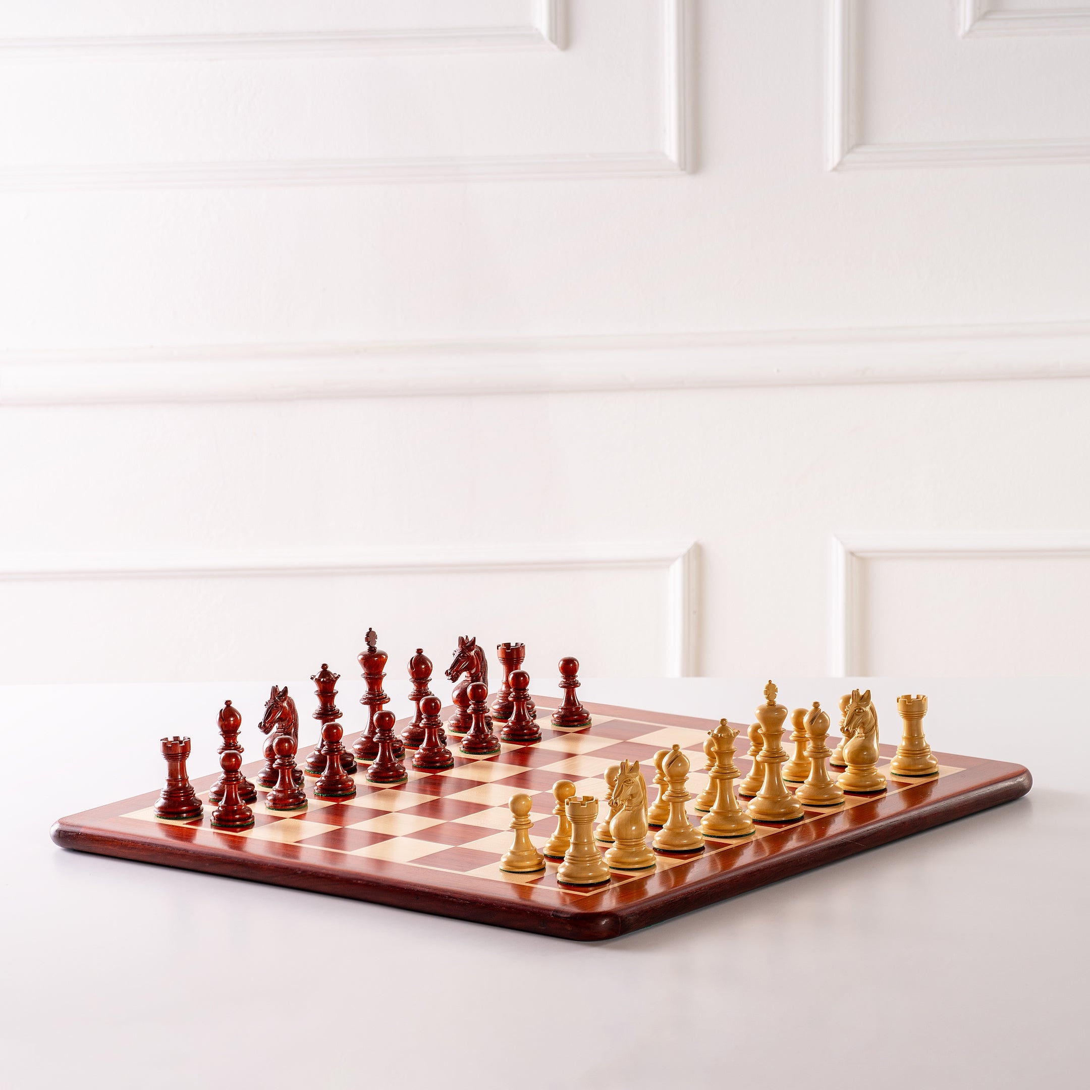 Solid wood chess board (58x58cm) - redwood/beechwood (58 mm field) - Solid wood chess board (58x58cm) - redwood/beechwood (58 mm field)
