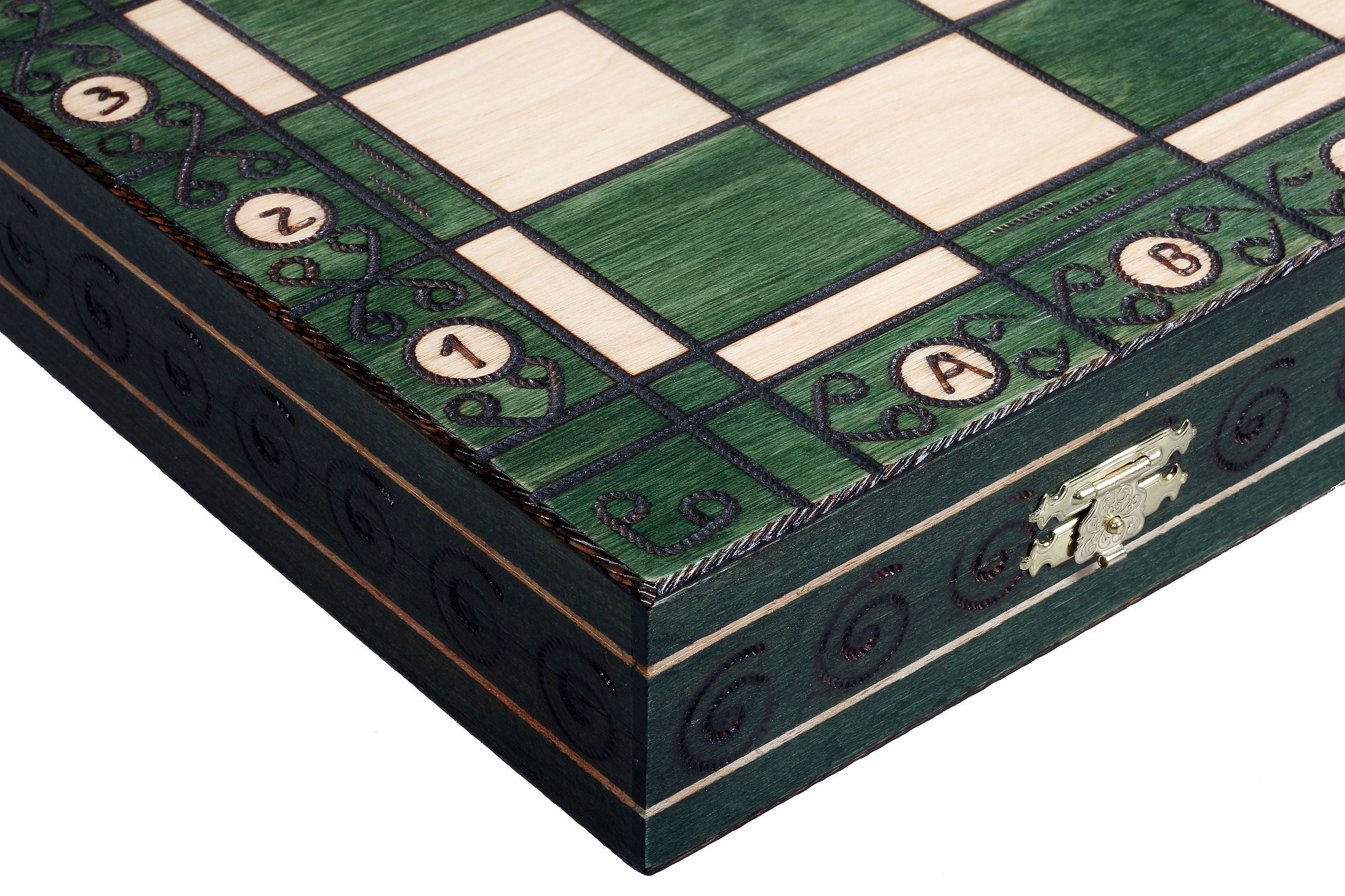LUXUS-Schachspiel AMBASADOR - groß (54 x 54 cm), grün - LUXUS-Schachspiel AMBASADOR - groß (54 x 54 cm), grün