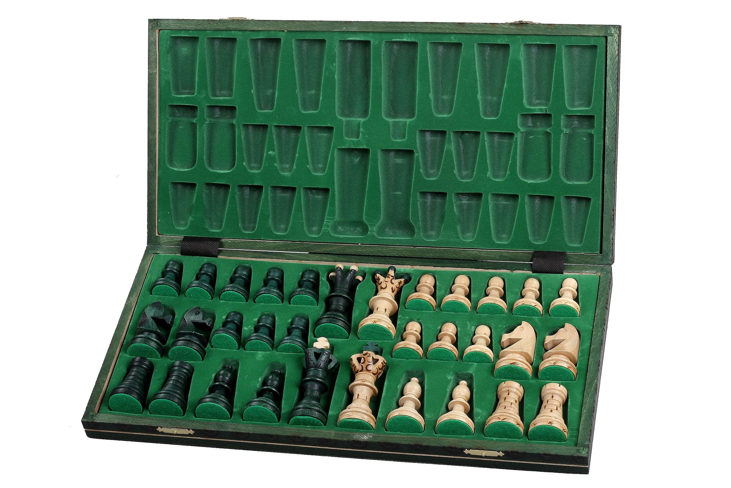 LUXUS-Schachspiel AMBASADOR - groß (54 x 54 cm), grün - LUXUS-Schachspiel AMBASADOR - groß (54 x 54 cm), grün