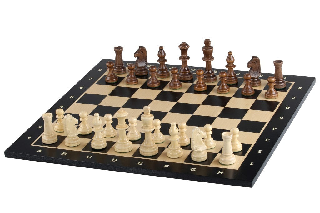 Chessboard No 4 (with coordinates) black/maple - Chessboard No 4 (with coordinates) black/maple