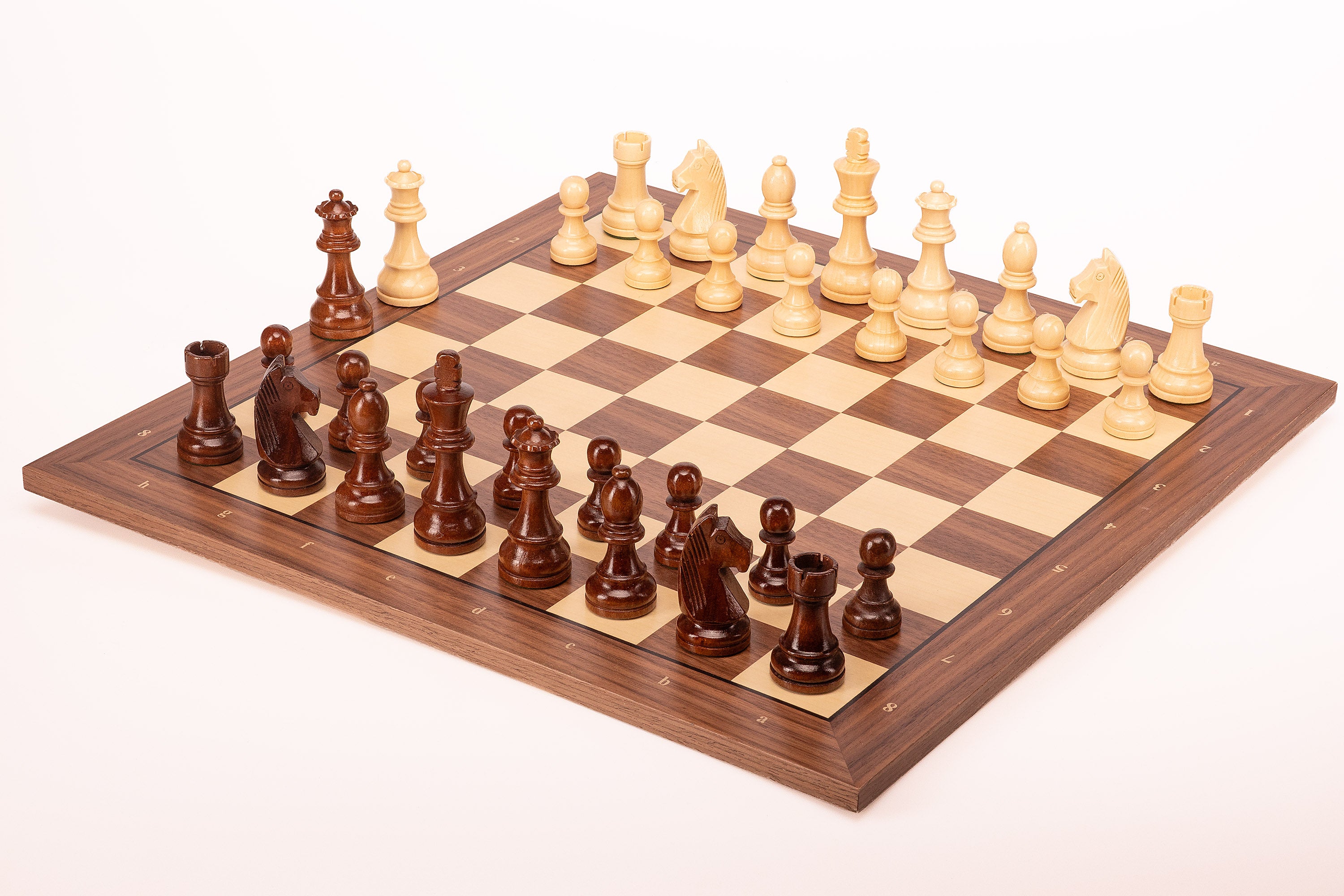 Zestaw szachowy German Walnut | Król 98 mm | Pole 50 mm | Drewniany - Zestaw szachowy German Walnut | Król 98 mm | Pole 50 mm | Drewniany