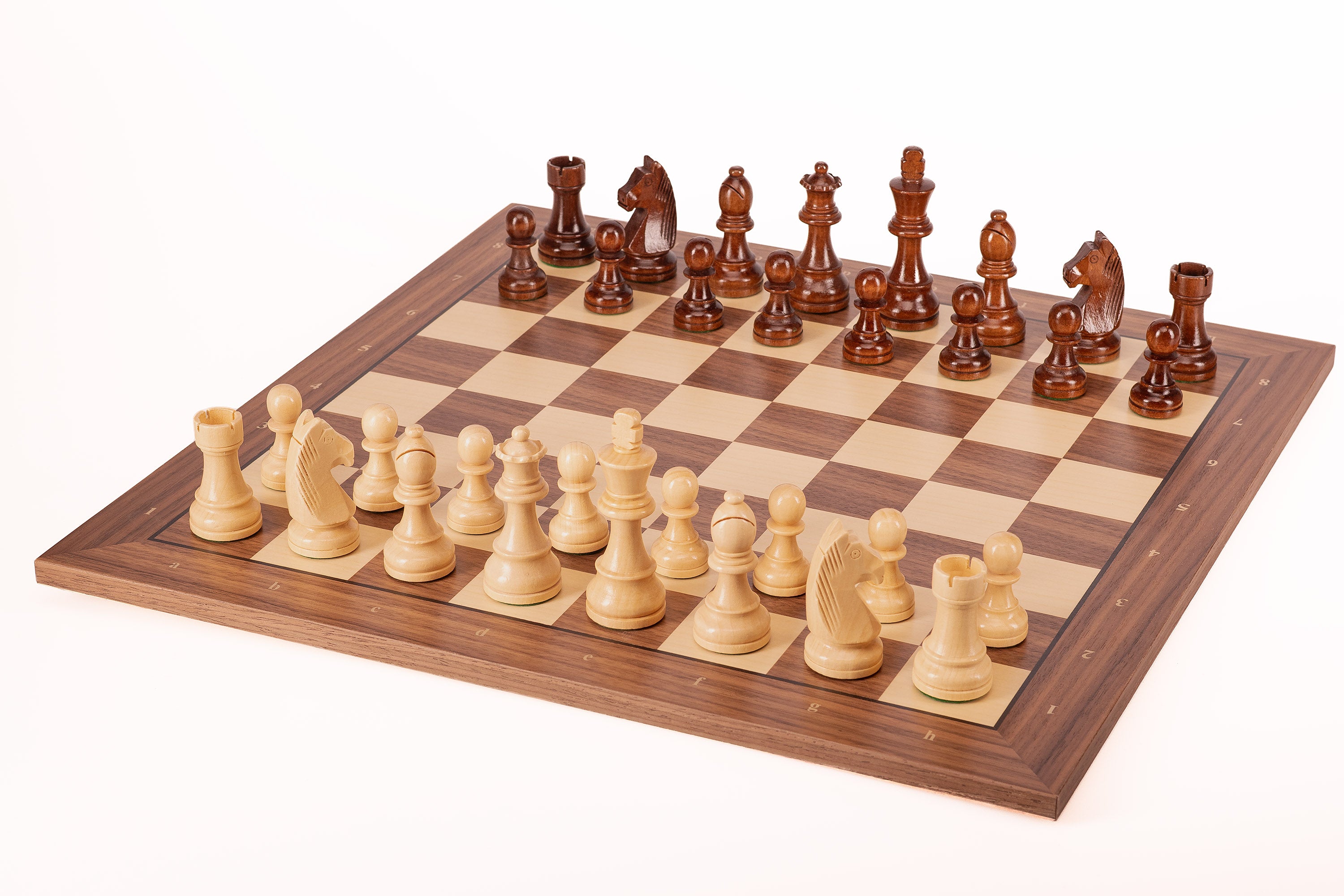 Zestaw szachowy German Walnut | Król 98 mm | Pole 50 mm | Drewniany - Zestaw szachowy German Walnut | Król 98 mm | Pole 50 mm | Drewniany