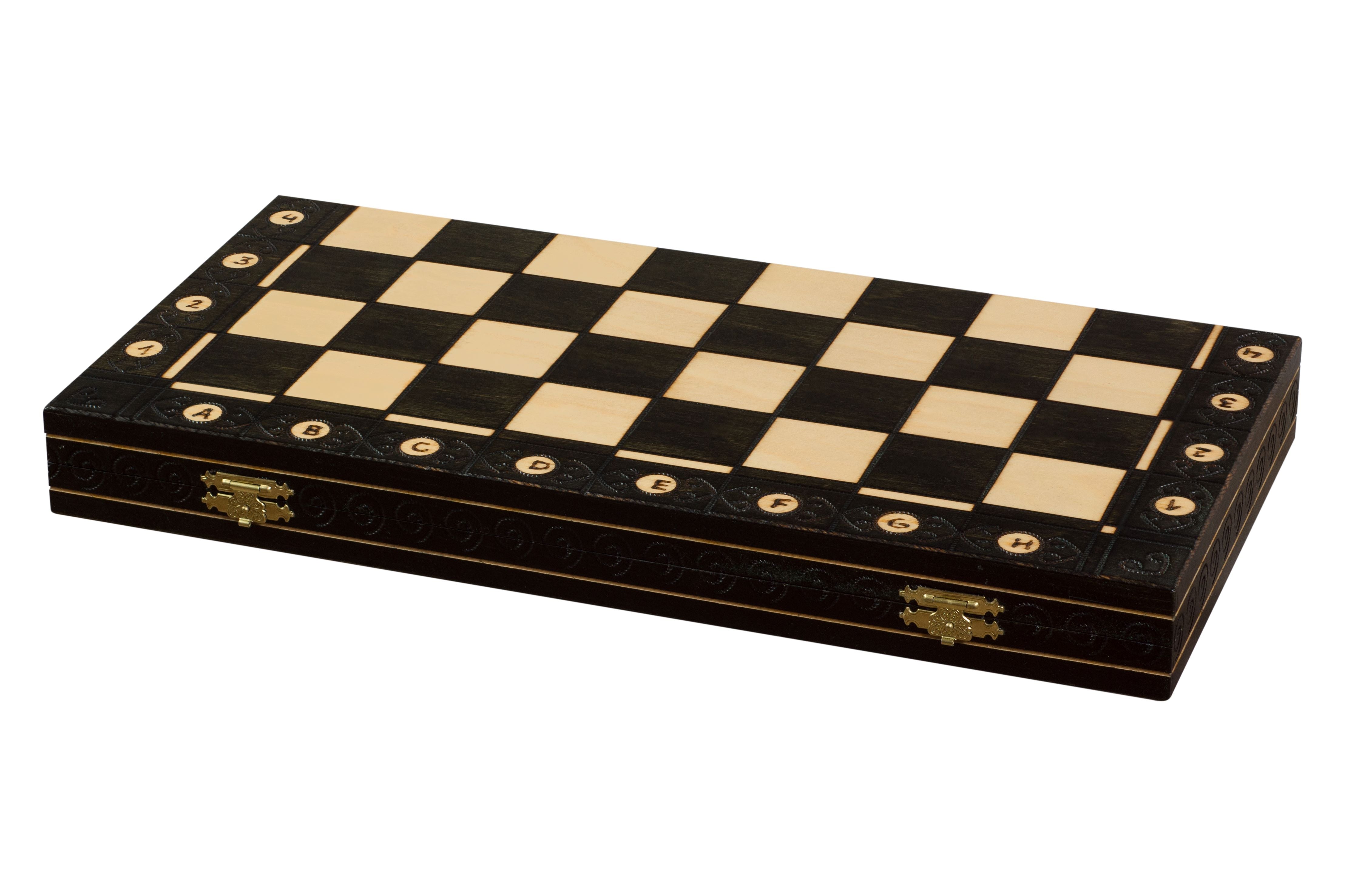 Jeu d'échecs CONSUL Black en bois de charme, de grande taille (48 x 48cm) - Ensemble Complet Noir - Jeu d'échecs CONSUL Black en bois de charme, de grande taille (48 x 48cm) - Ensemble Complet Noir