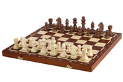 Jeu d'Echecs  de Tornoi + Dames + Backgammon en bois de charme, de taille 4 (40,5 x 40,5cm) - Ensemble comprenant trois jeux pour deux joueurs