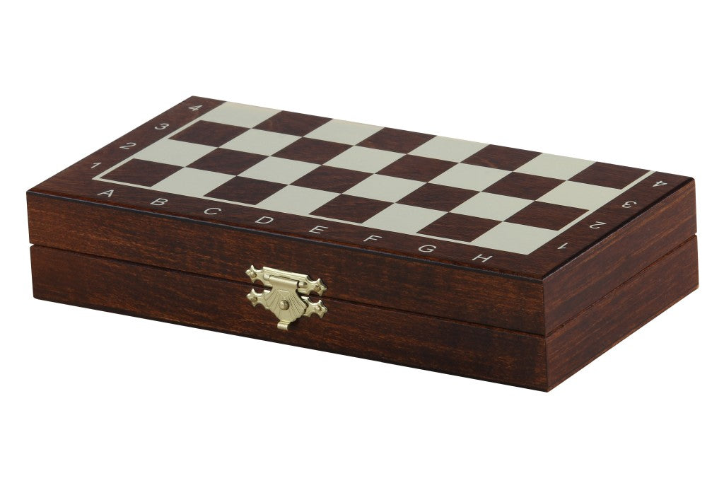 Jeu d'échecs MAGNETIQUE MINI en bois de charme, pliant, de petite taille (20 x 20cm) - Ensemble Complet - Jeu d'échecs MAGNETIQUE MINI en bois de charme, pliant, de petite taille (20 x 20cm) - Ensemble Complet