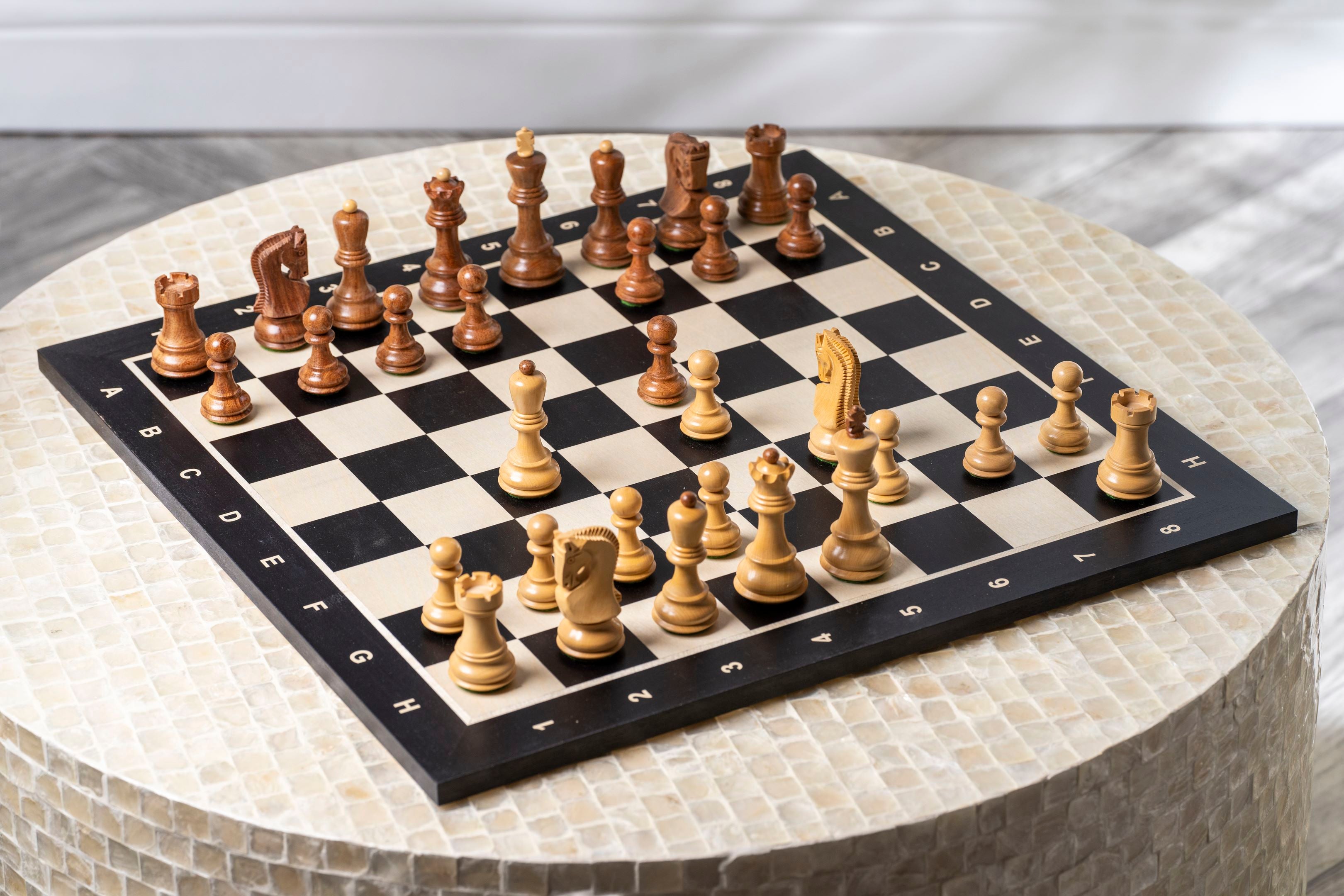 Zagreb Chess Figures Indian Acacia/Buckthorn 3.5 - Zagreb Chess Figures Indian Acacia/Buckthorn 3.5